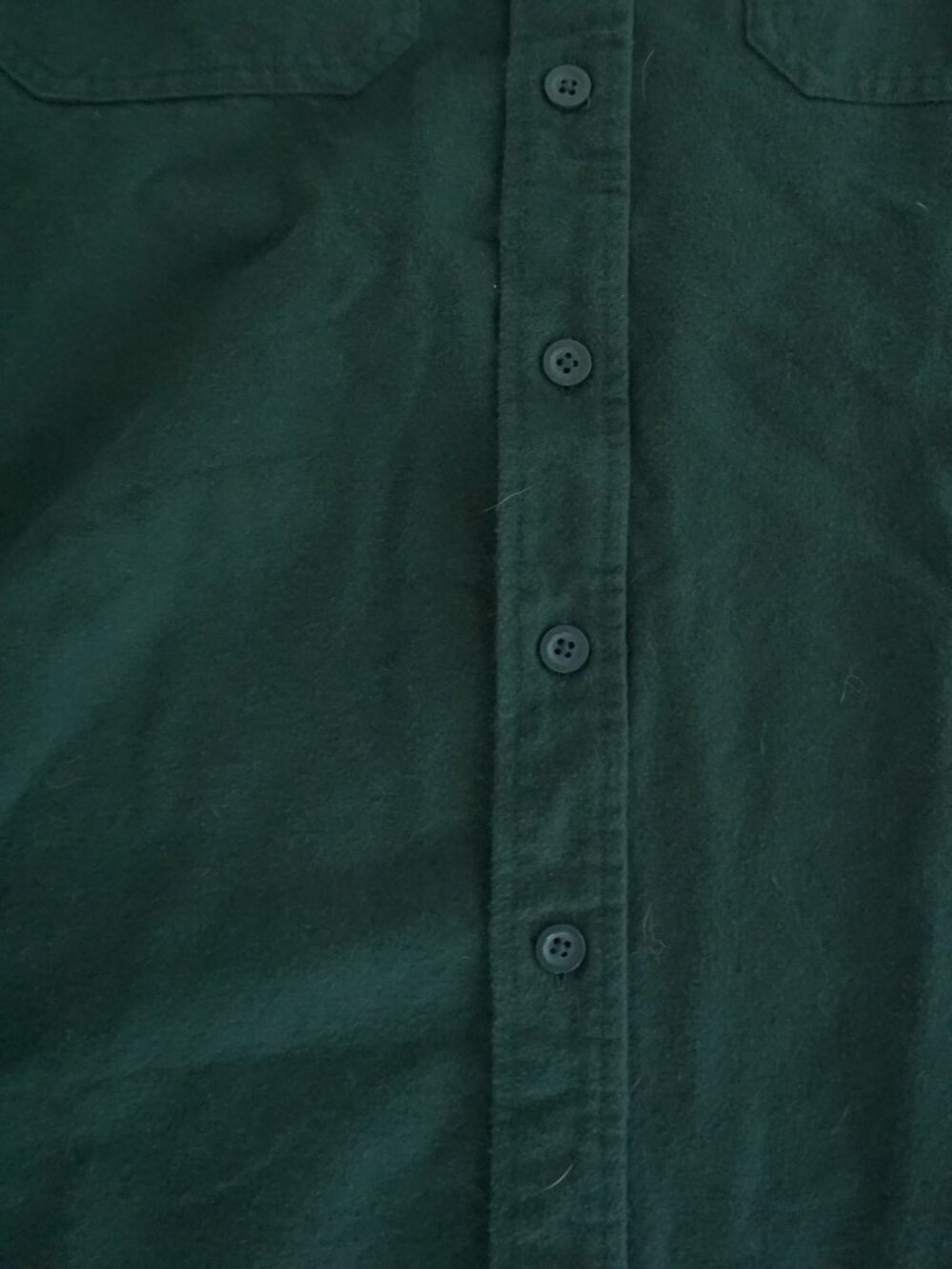 Vintage LL Bean Green Solid Button Front Flannel Shirt Traditional Workwear L - Picture 6 of 11